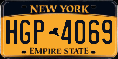 NY license plate HGP4069