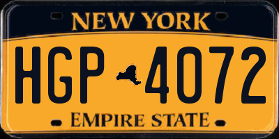 NY license plate HGP4072