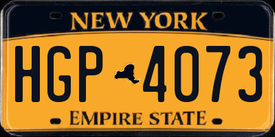 NY license plate HGP4073