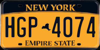 NY license plate HGP4074