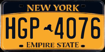 NY license plate HGP4076