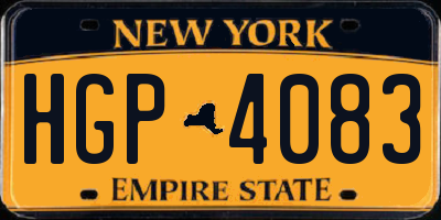 NY license plate HGP4083