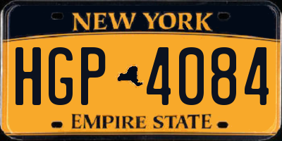 NY license plate HGP4084