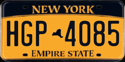 NY license plate HGP4085