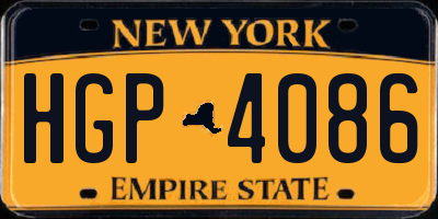 NY license plate HGP4086