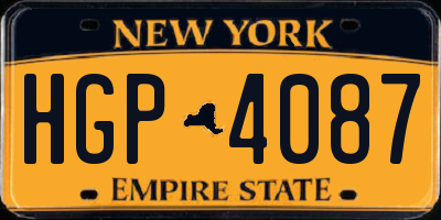 NY license plate HGP4087