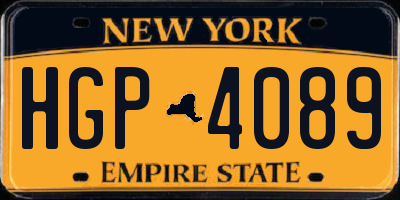 NY license plate HGP4089