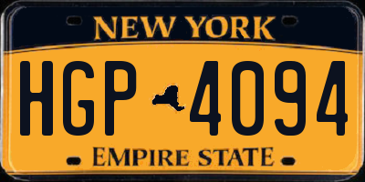 NY license plate HGP4094