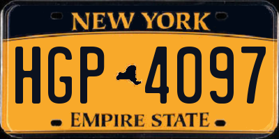 NY license plate HGP4097