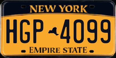 NY license plate HGP4099