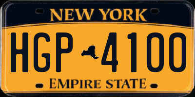 NY license plate HGP4100