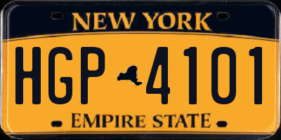 NY license plate HGP4101