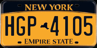 NY license plate HGP4105