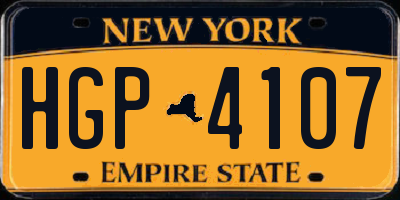 NY license plate HGP4107