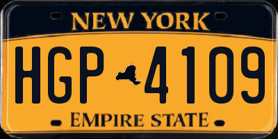 NY license plate HGP4109