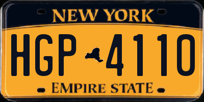 NY license plate HGP4110