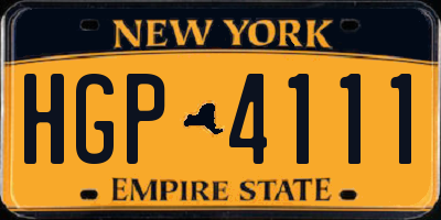 NY license plate HGP4111