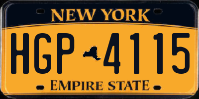 NY license plate HGP4115