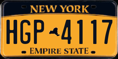 NY license plate HGP4117