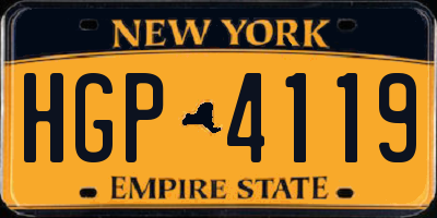 NY license plate HGP4119