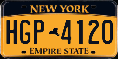 NY license plate HGP4120