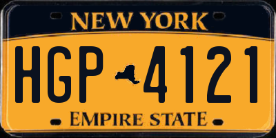 NY license plate HGP4121