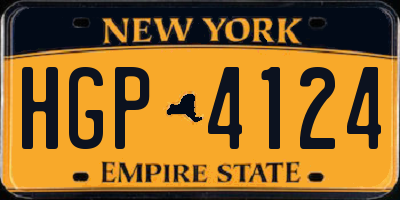 NY license plate HGP4124