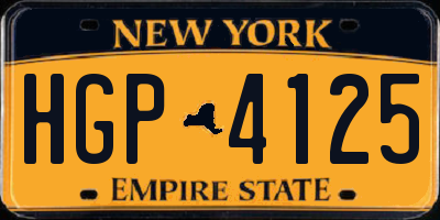 NY license plate HGP4125