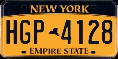 NY license plate HGP4128