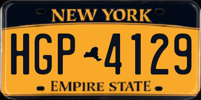 NY license plate HGP4129