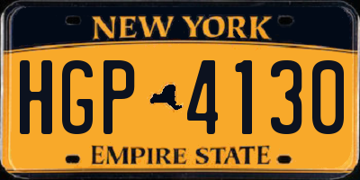 NY license plate HGP4130