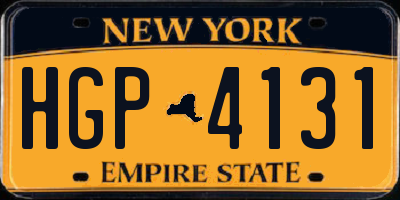 NY license plate HGP4131