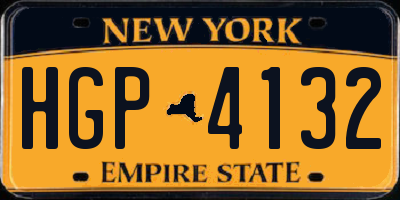 NY license plate HGP4132