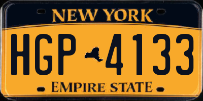 NY license plate HGP4133