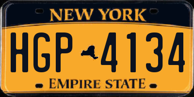 NY license plate HGP4134