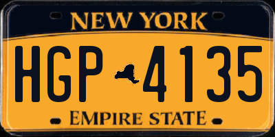 NY license plate HGP4135