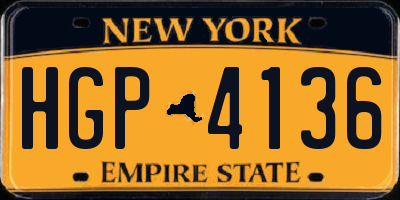 NY license plate HGP4136