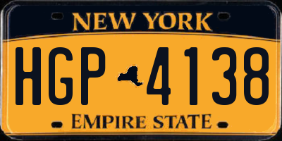 NY license plate HGP4138