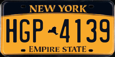 NY license plate HGP4139