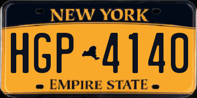 NY license plate HGP4140