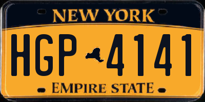 NY license plate HGP4141