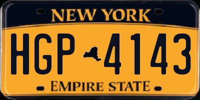 NY license plate HGP4143