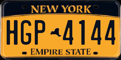 NY license plate HGP4144