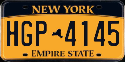 NY license plate HGP4145