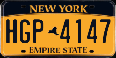 NY license plate HGP4147