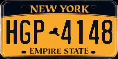 NY license plate HGP4148