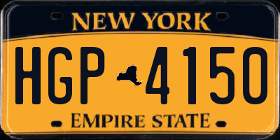 NY license plate HGP4150