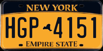 NY license plate HGP4151