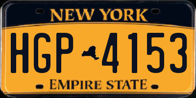 NY license plate HGP4153