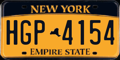 NY license plate HGP4154